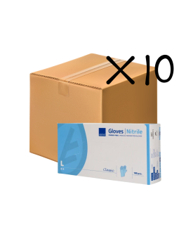 Abena Rękawice nitrylowe bezpudrowe niebieskie L 10 szt pakiet