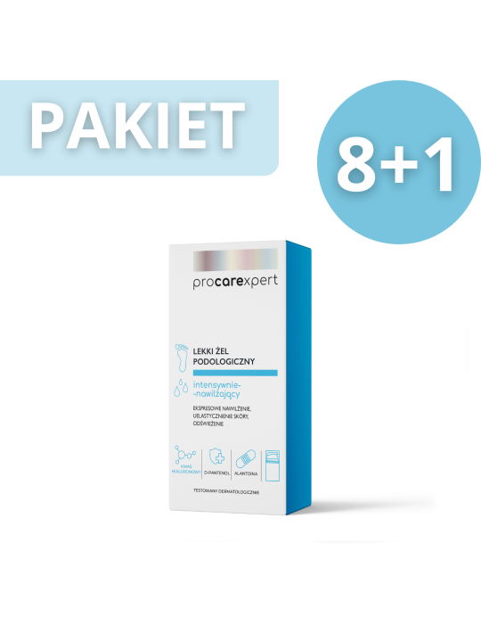 ProCareXpert Легкий інтенсивно зволожуючий гель для подології 50 мл - набір 8+1
