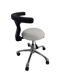 MEDIZIO Taboret Podologiczny typu Siodło z oparciem Biały