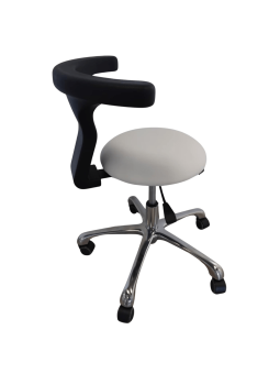 MEDIZIO Taboret Podologiczny typu Siodło z oparciem Biały