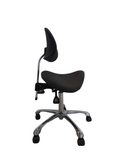 MEDIZIO Taboret Podologiczny typu Siodło z oparciem Antracyt