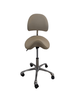 MEDIZIO Taboret Podologiczny typu Siodło z oparciem Beż