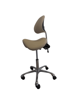 MEDIZIO Taboret Podologiczny typu Siodło z oparciem Beż